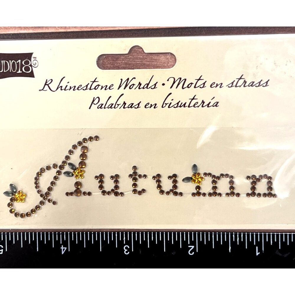 Studio 18 Autumn Days Rhinestone Words Sticker Fall Embellishment - Picture 2 of 3